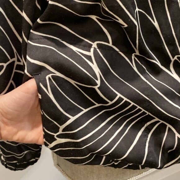 Hei Hei Anthropologie Aroha Bomber Jacket Womens Small S Black/White Zip Front - Picture 8 of 15